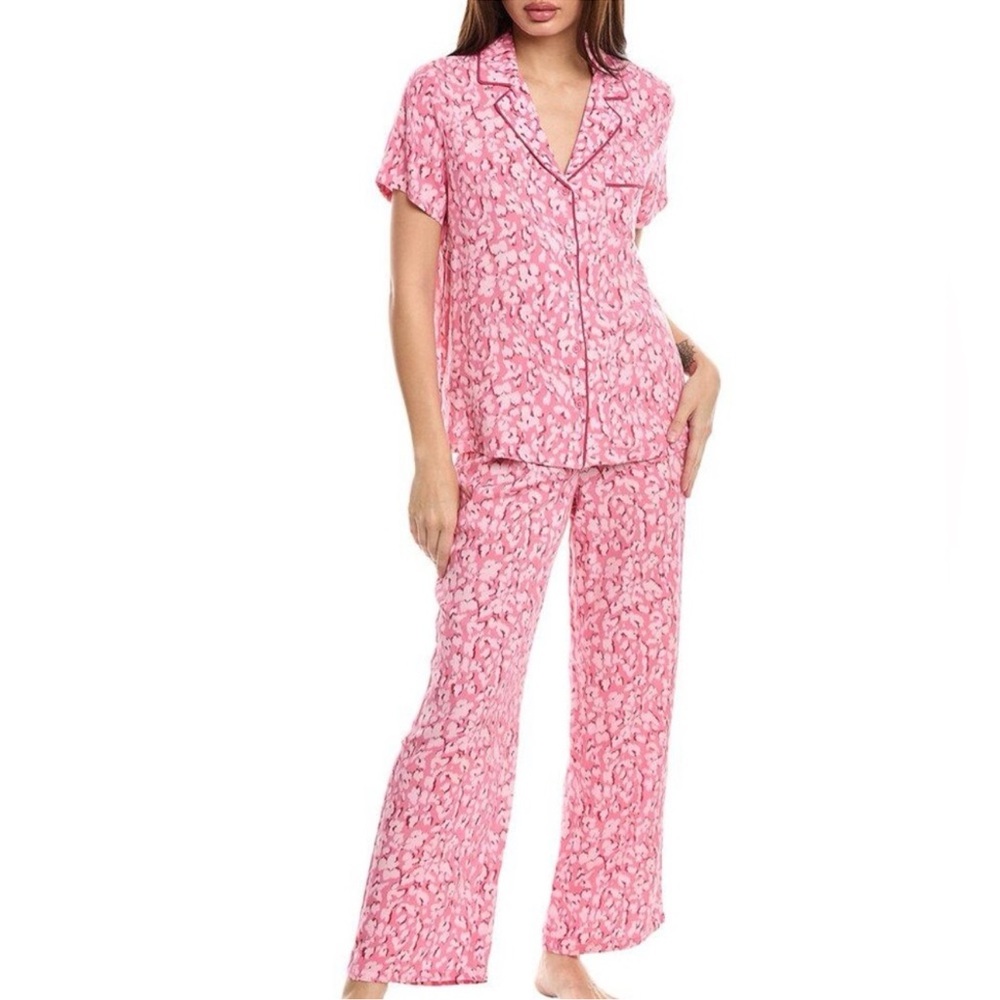 NWOT: Splendid Pink Woven Notch Pajama Set Pink - Size L